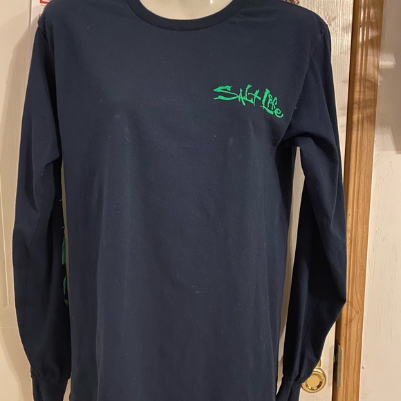 Salt Life Navy LS Tee Sz S VGUC ๐๐ - Picture 1 of 6